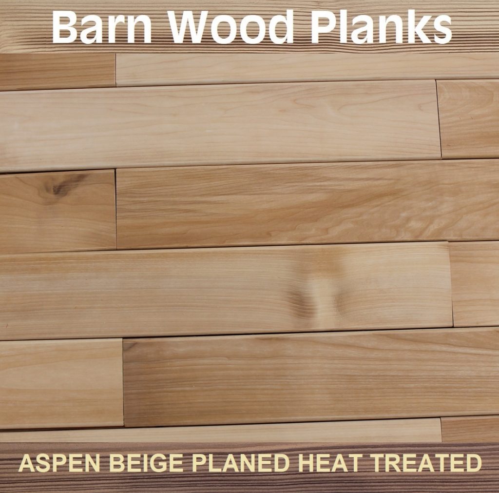 Aspen Beigh planed natural wood planks 7 pcs 109x1218mm