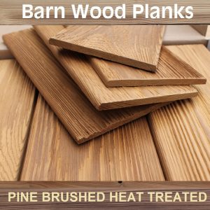 Wood tiles Pine brushed natural wood planks 7x109x242mm